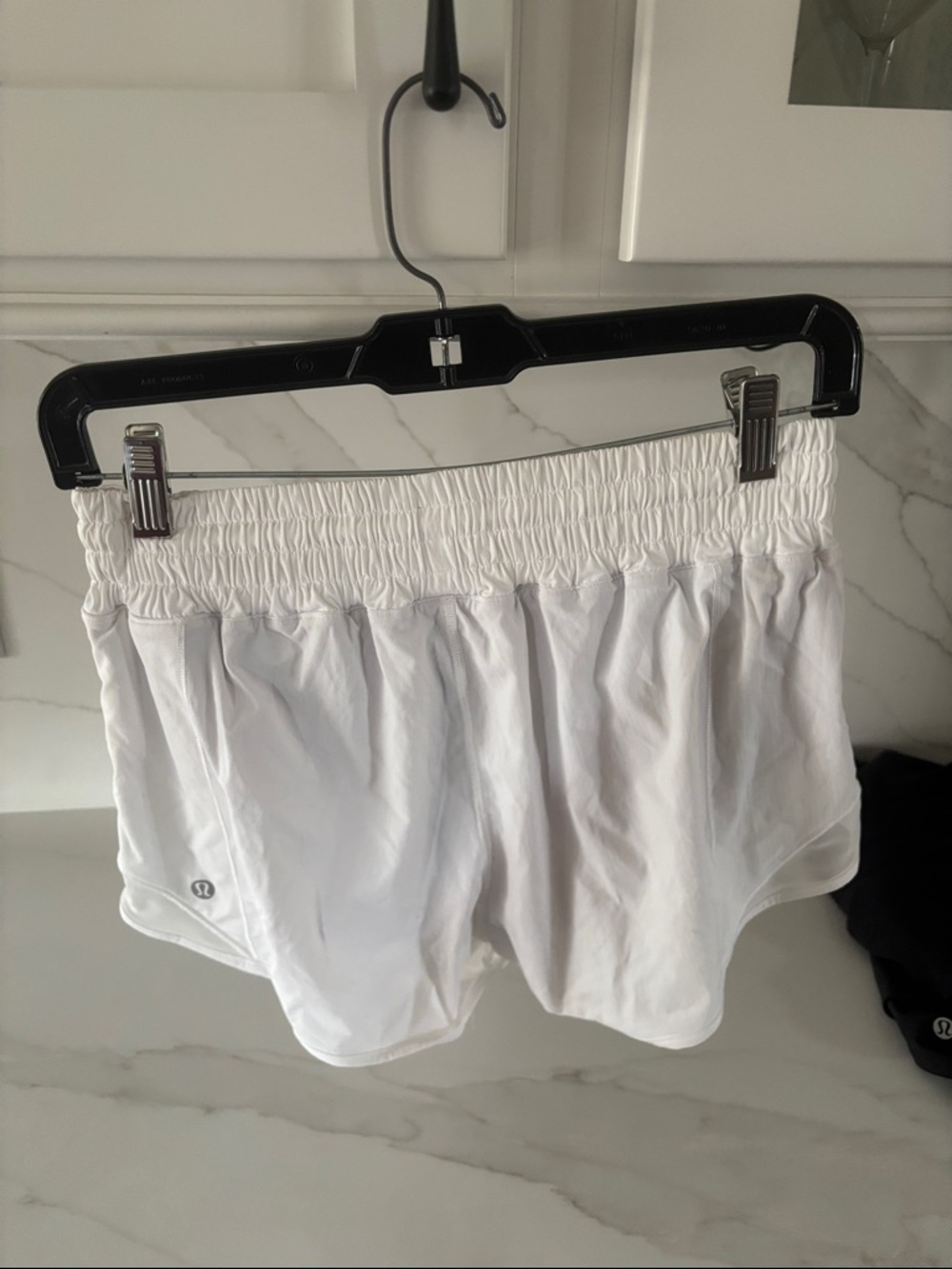 lululemon athletica White Athletic Shorts with Smocked Waist